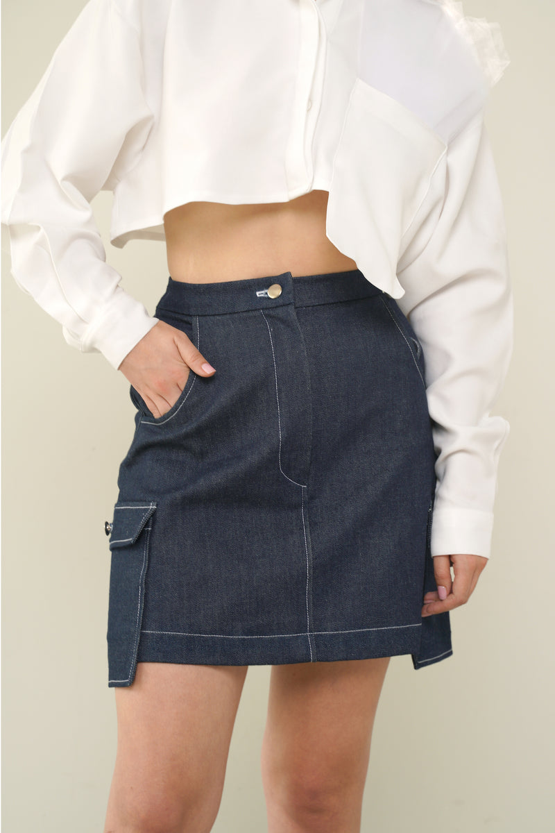 Compact Skirt - Blue Denim