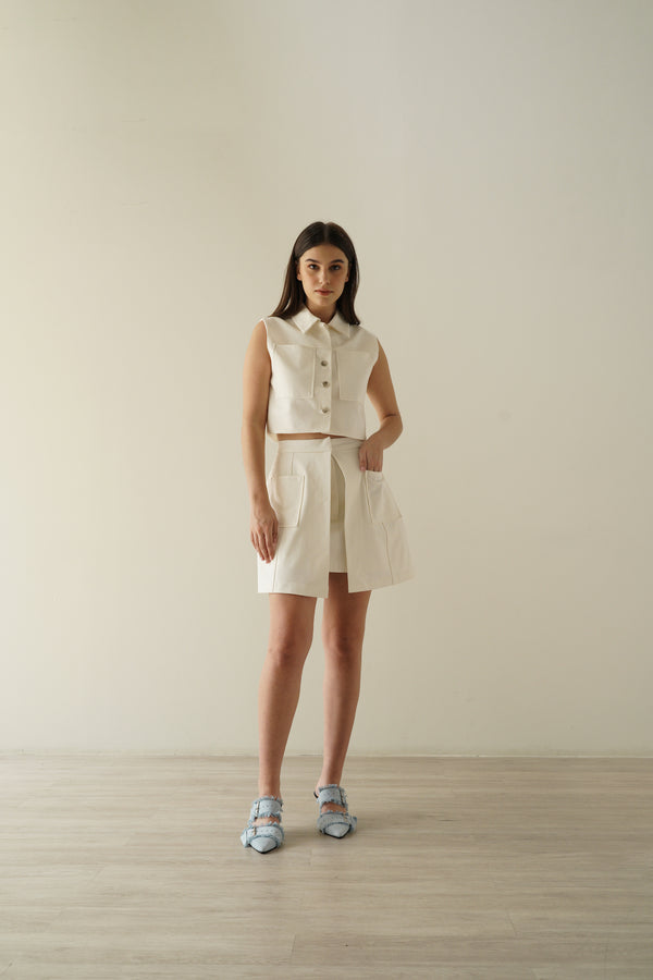 Keyframe Skirt - White Denim