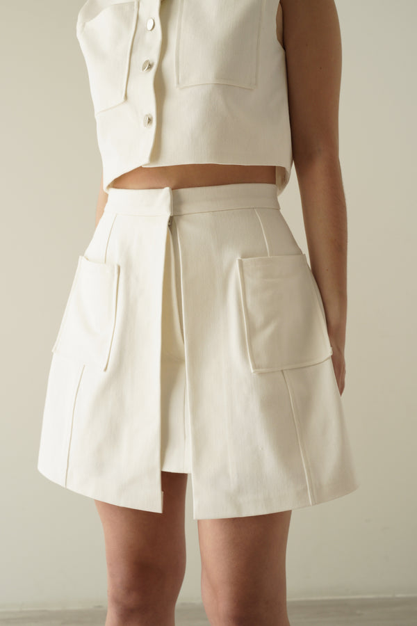 Keyframe Skirt - White Denim