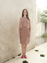 Monstera Top - Dusty Pink