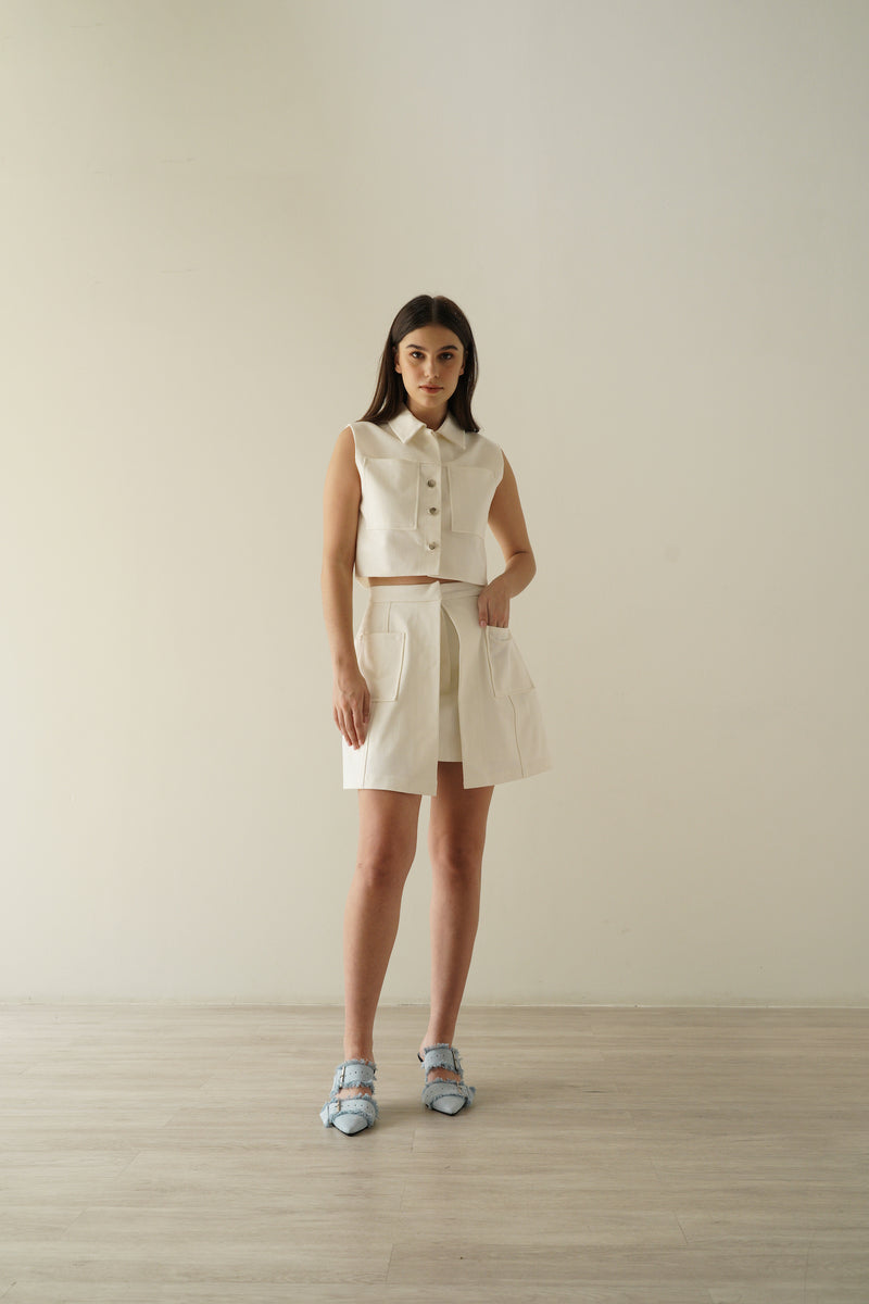 Timeline Top - White Denim