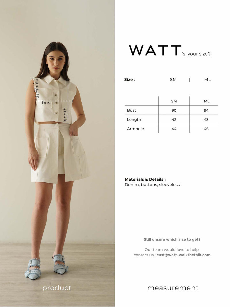 Timeline Top - White Denim