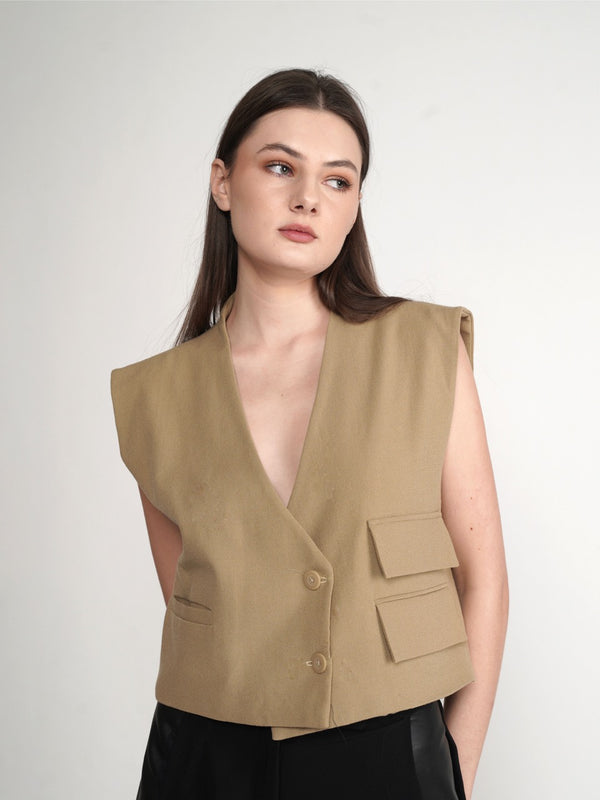 Abdomen Vest - Brown