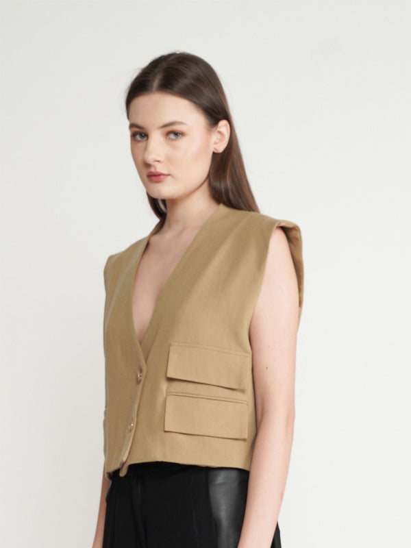 Abdomen Vest - Brown