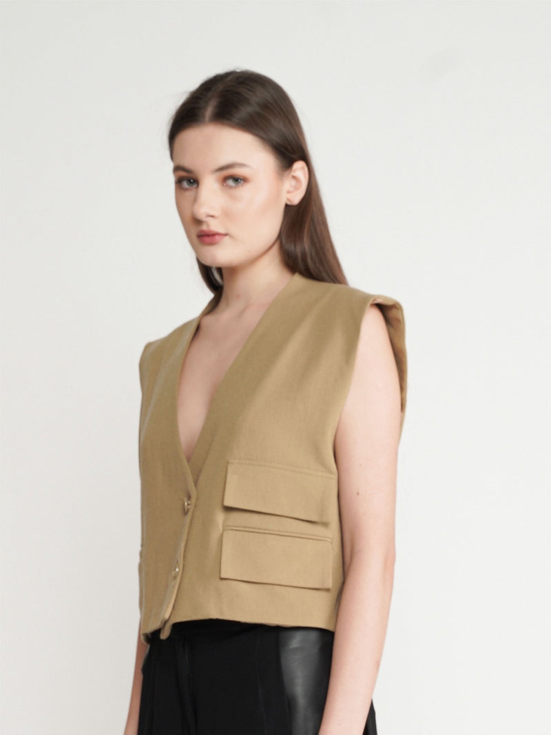 Abdomen Vest - Brown