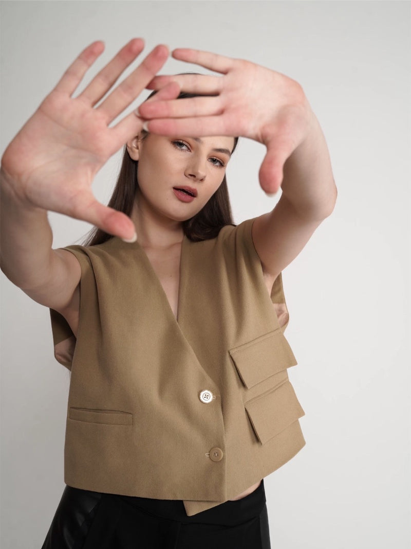 Abdomen Vest - Brown