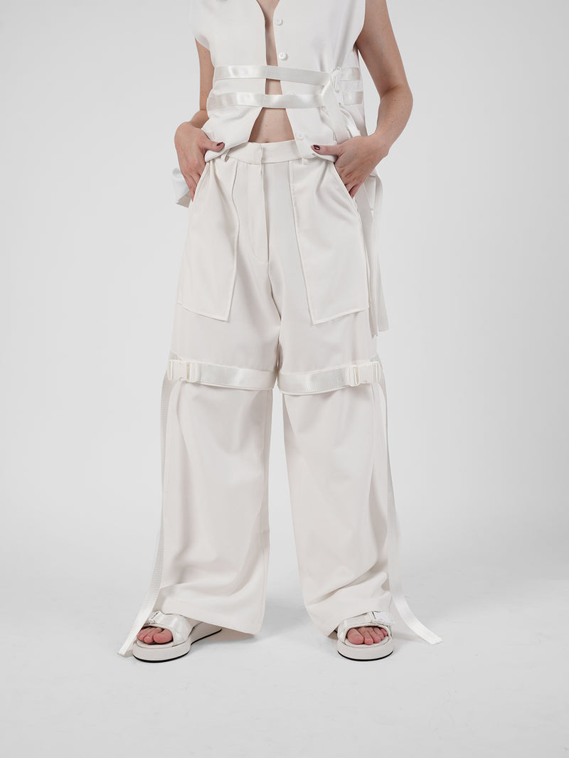 Belt Pants - White