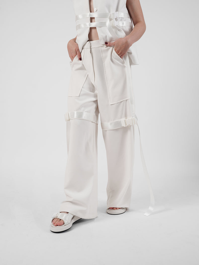 Belt Pants - White