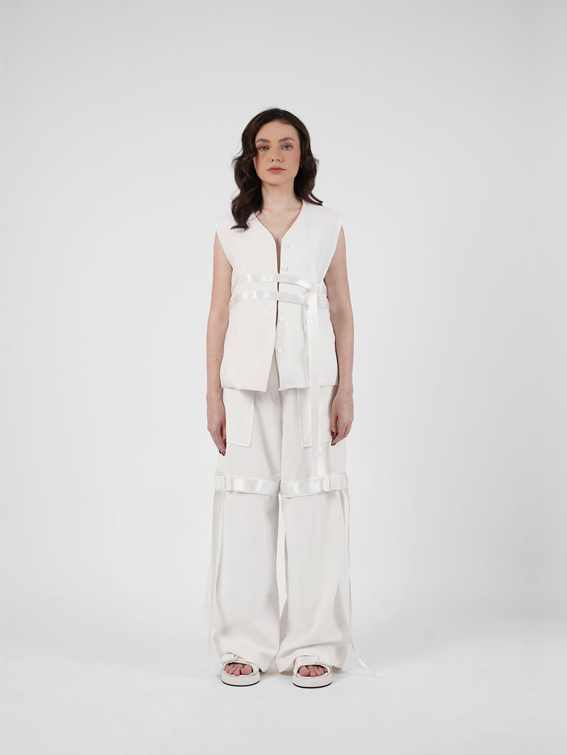 Belt Pants - White