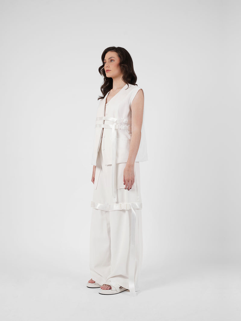 Belt Pants - White