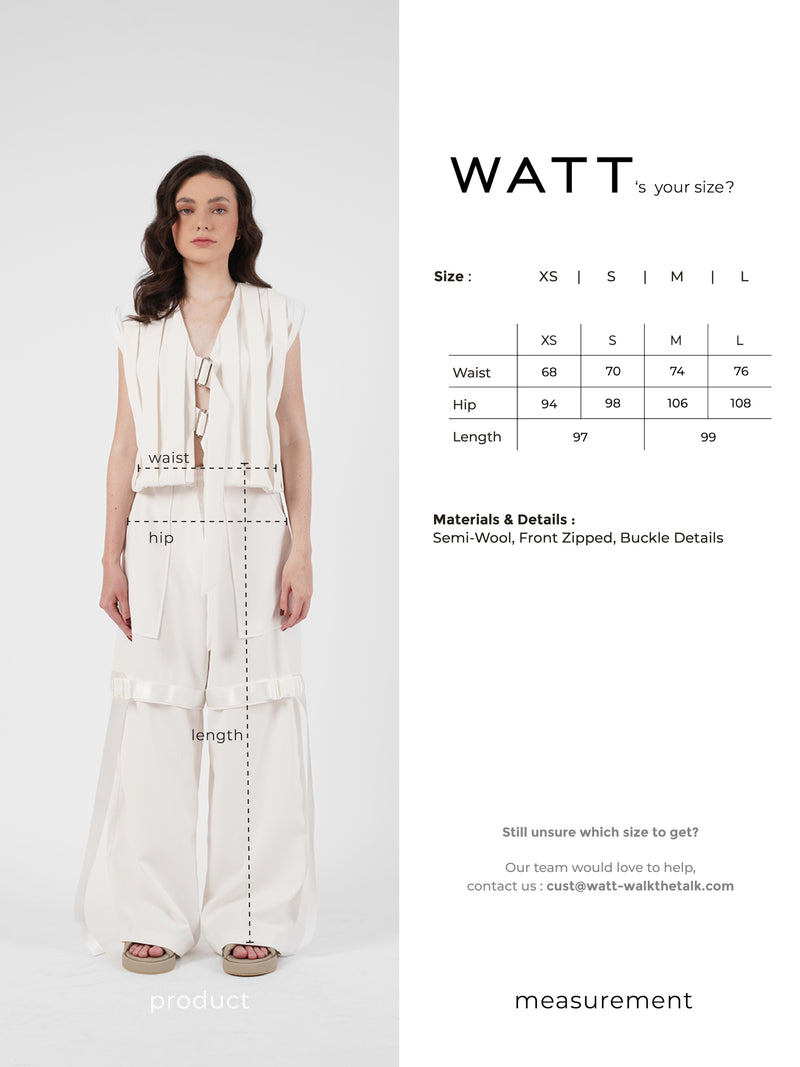 Belt Pants - White