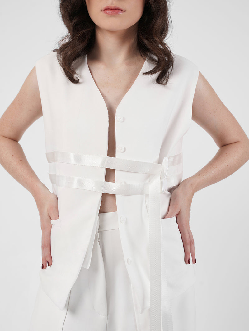 Belt Vest - White